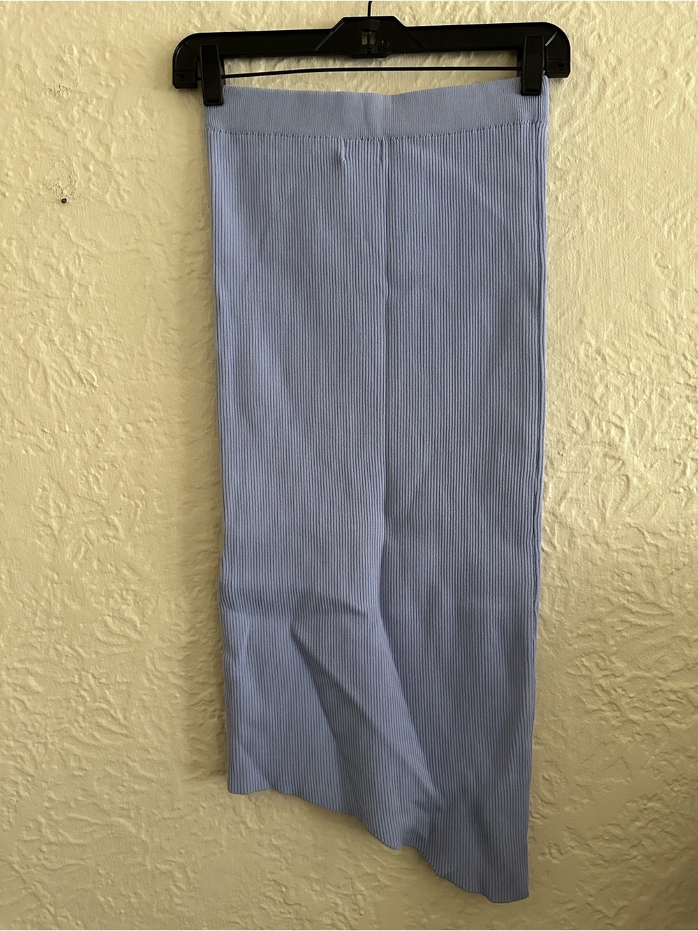 White Fox Light Blue Ribbed Side Slit Skirt Medium - Picture 8 of 8